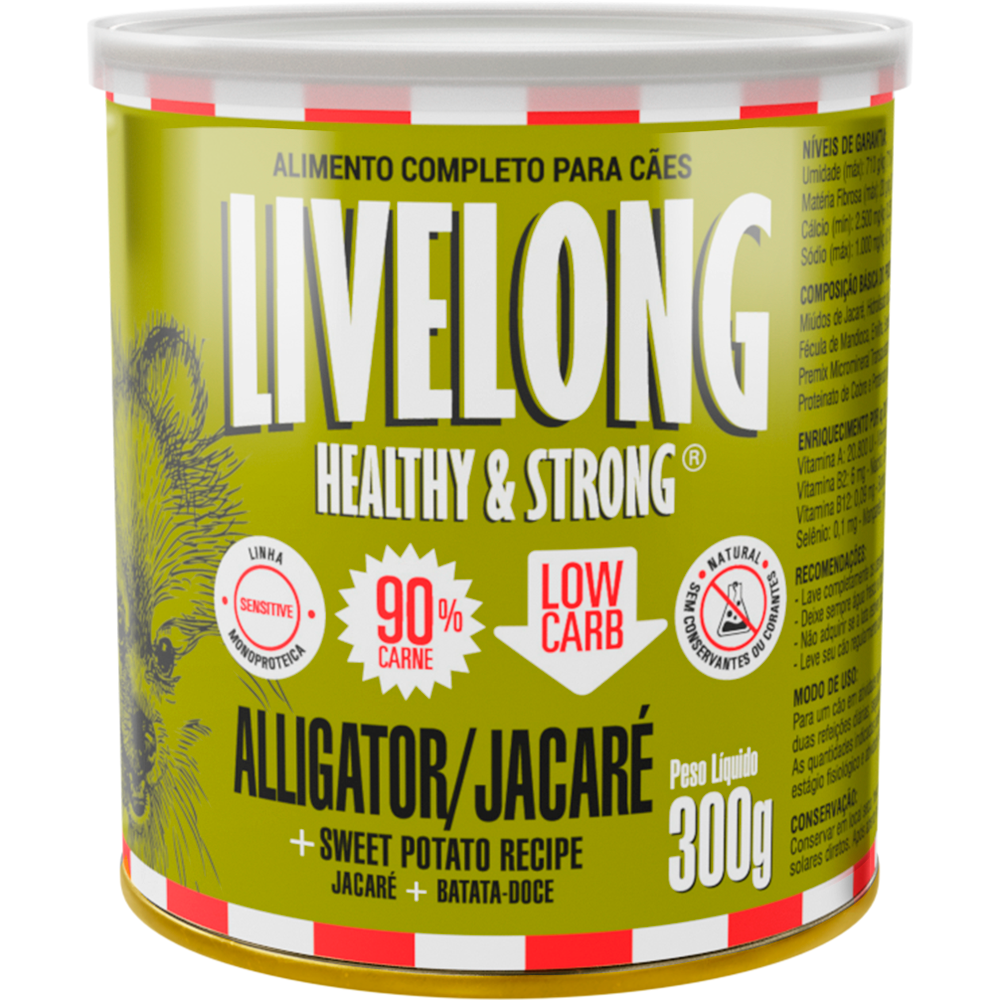 Livelong Jacaré  300g para Cães