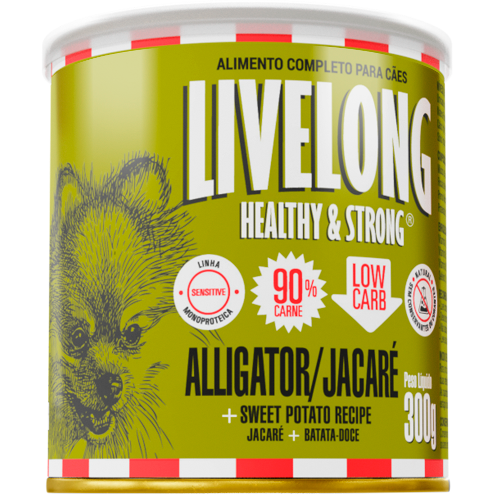 Livelong Jacaré  300g para Cães